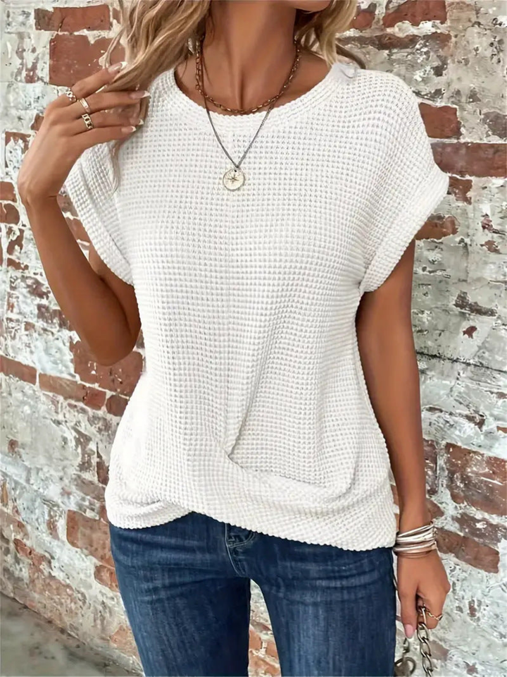 Ember | Women's Casual Cotton-Blend Waffle Knit Short Sleeve Top Carol & Margaret Wilmington