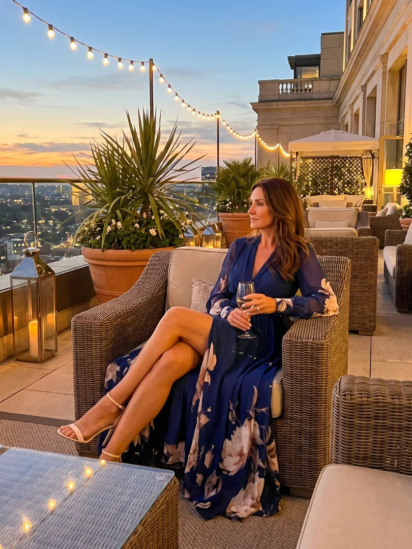 Kelsey | Women's V-Neck Floral Maxi Dress