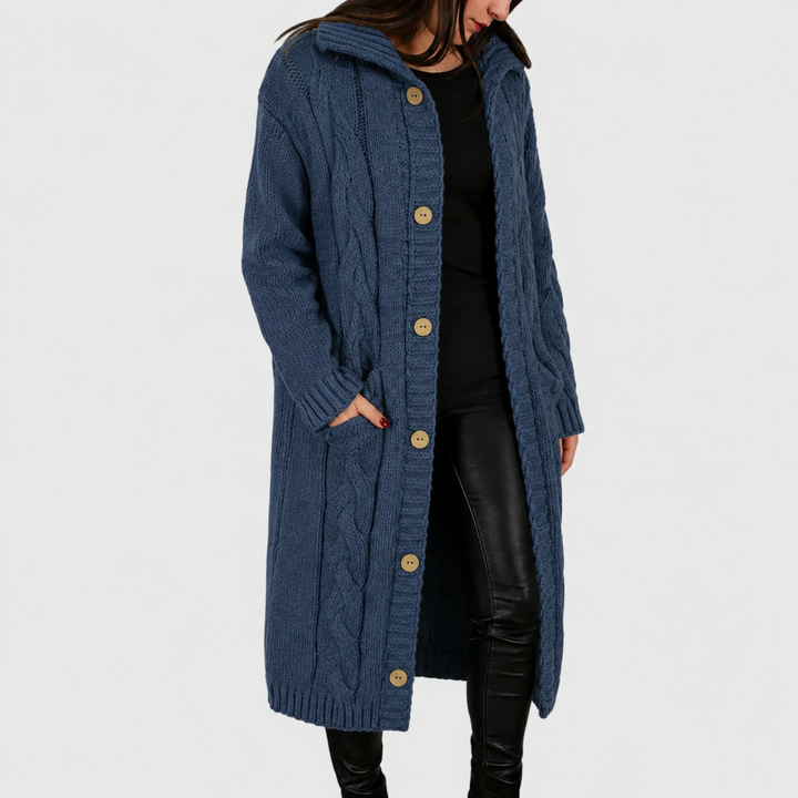 Paisley | Women's Hooded Longline Knit Cardigan