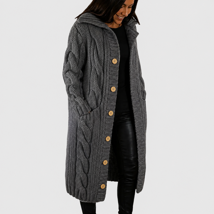 Paisley | Women's Hooded Longline Knit Cardigan