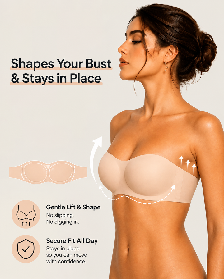Aimee | Womens Strapless Comfort Bra With Molded Cups