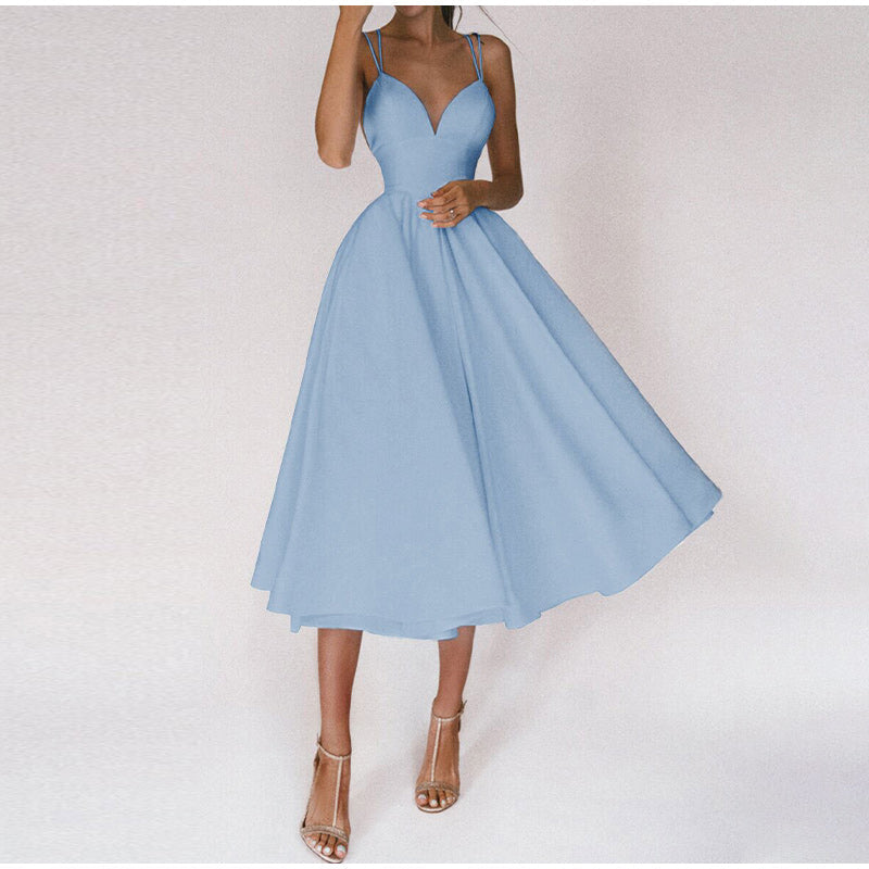 Katlyn | Women's Spaghetti Strap A-Line Midi Dress