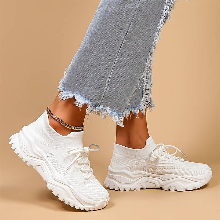 Antonette | Womens Chunky Sole Lace Up Sneakers