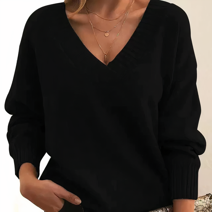 Monserrat | Women's V-Neck Relaxed Fit Knit Sweater