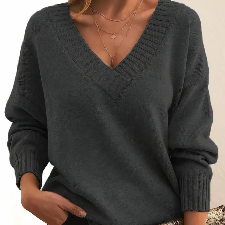 Monserrat | Women's V-Neck Relaxed Fit Knit Sweater