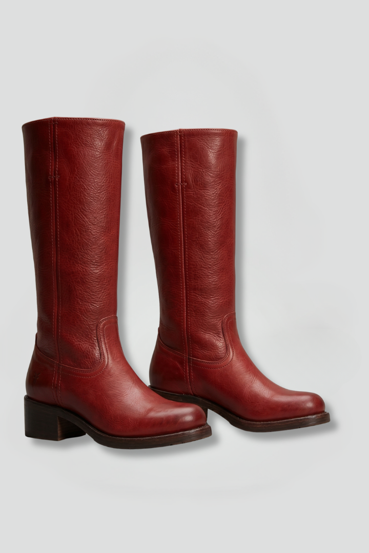 Meghan | Women's Knee High Leather-Look Boots with Block Heel