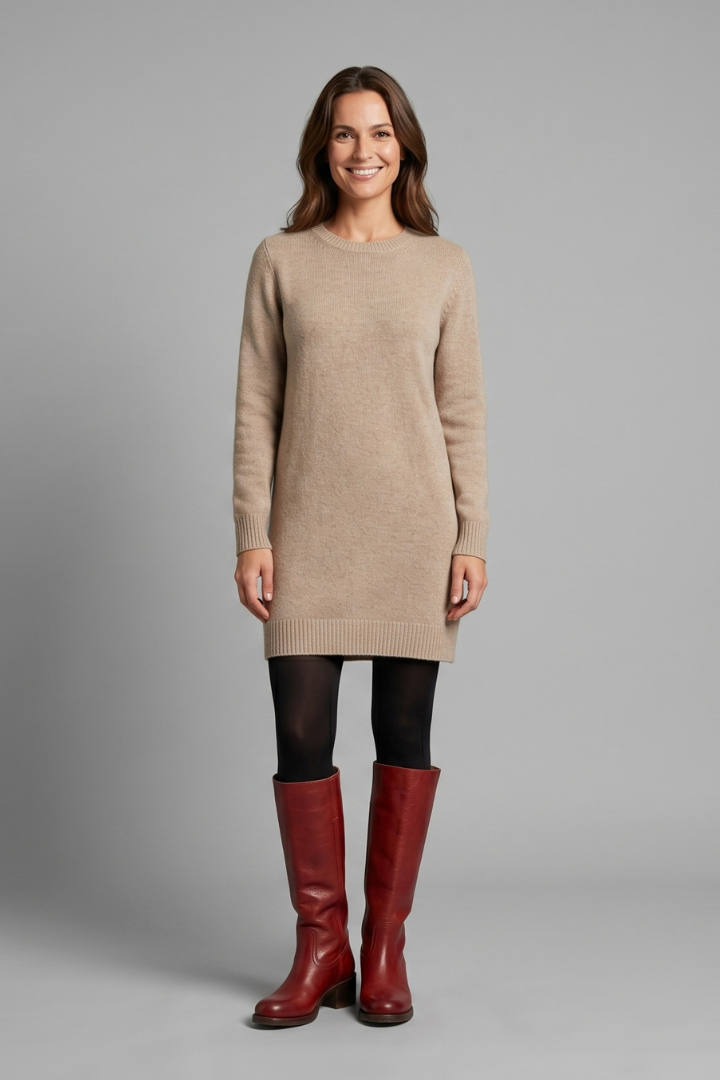 Meghan | Women's Knee High Leather-Look Boots with Block Heel