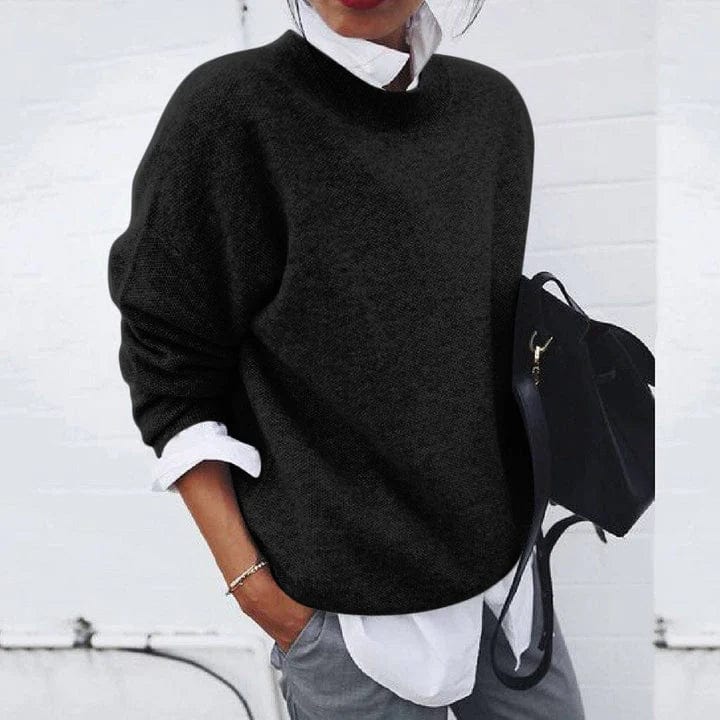 Mira | Women's Fuzzy Crew Neck Pullover Sweater