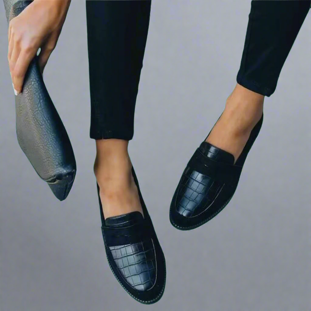 Amie | Womens Casual Comfort Loafers With Embossed Detail