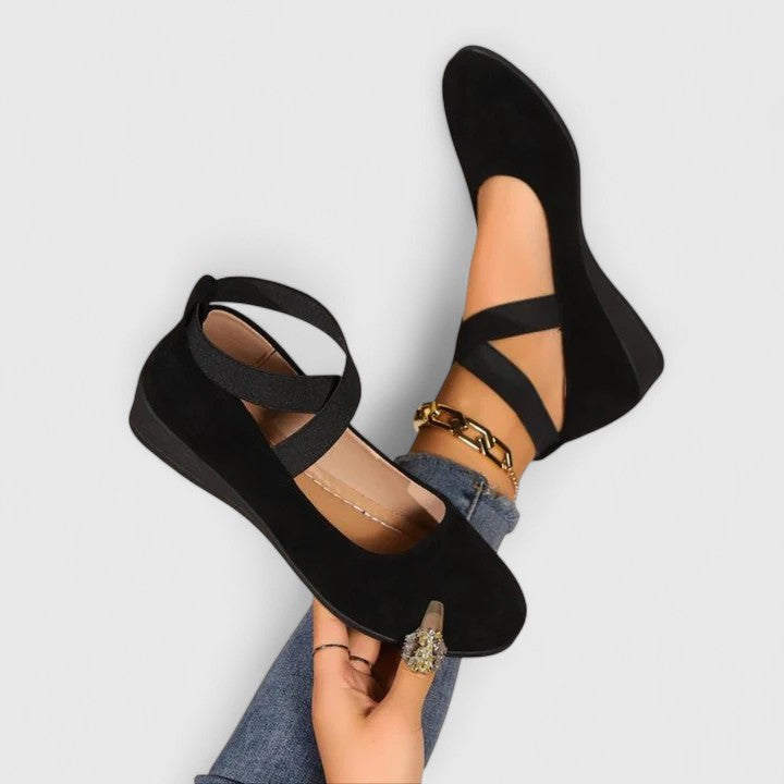 Audra | Womens Casual Wedge Sandals With Crossover Ankle Strap Design