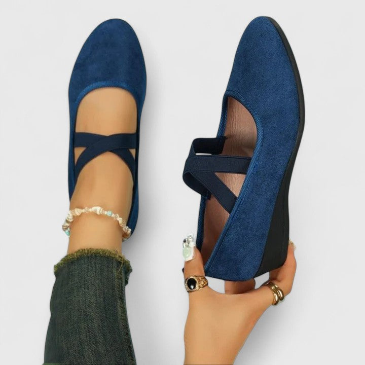Audra | Womens Casual Wedge Sandals With Crossover Ankle Strap Design