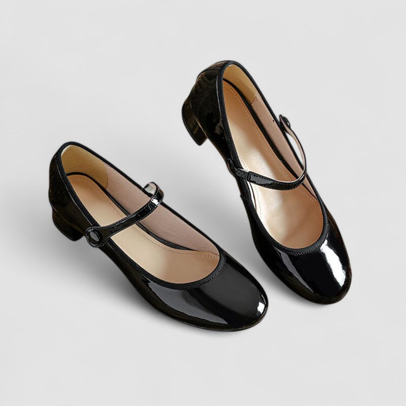 Anissa | Womens Classic Mary Jane Shoes With Block Heel