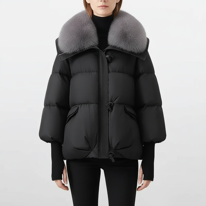 Sara | Women's Quilted Puffer Jacket with Faux Fur Collar