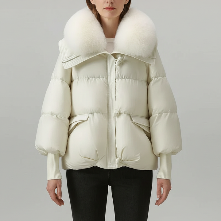 Sara | Women's Quilted Puffer Jacket with Faux Fur Collar