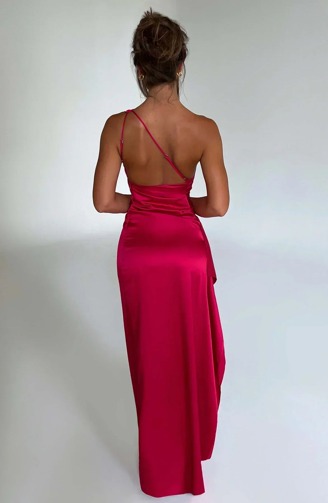 Zaylee | Womens Ruched One Shoulder Maxi Dress
