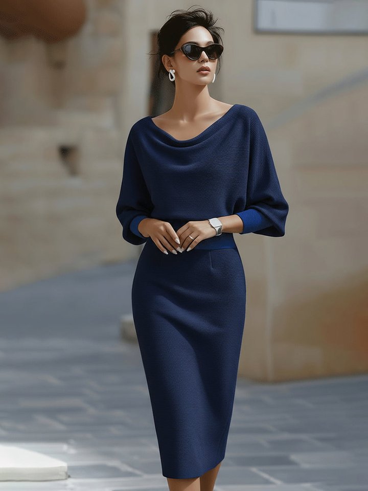Isadora | Women's Elegant Satin Cowl-Neck Bodycon Midi Carol & Margaret Wilmington