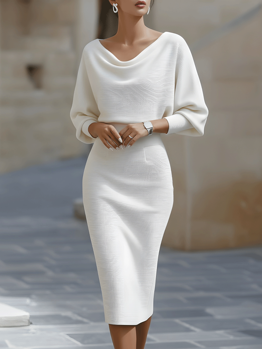 Isadora | Women's Elegant Satin Cowl-Neck Bodycon Midi Carol & Margaret Wilmington