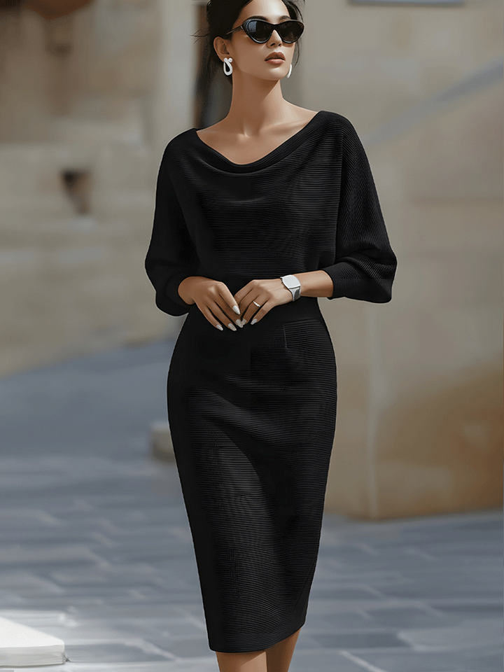 Isadora | Women's Elegant Satin Cowl-Neck Bodycon Midi Carol & Margaret Wilmington