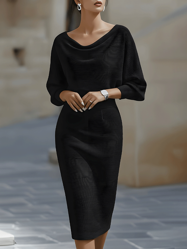 Isadora | Women's Elegant Satin Cowl-Neck Bodycon Midi Carol & Margaret Wilmington