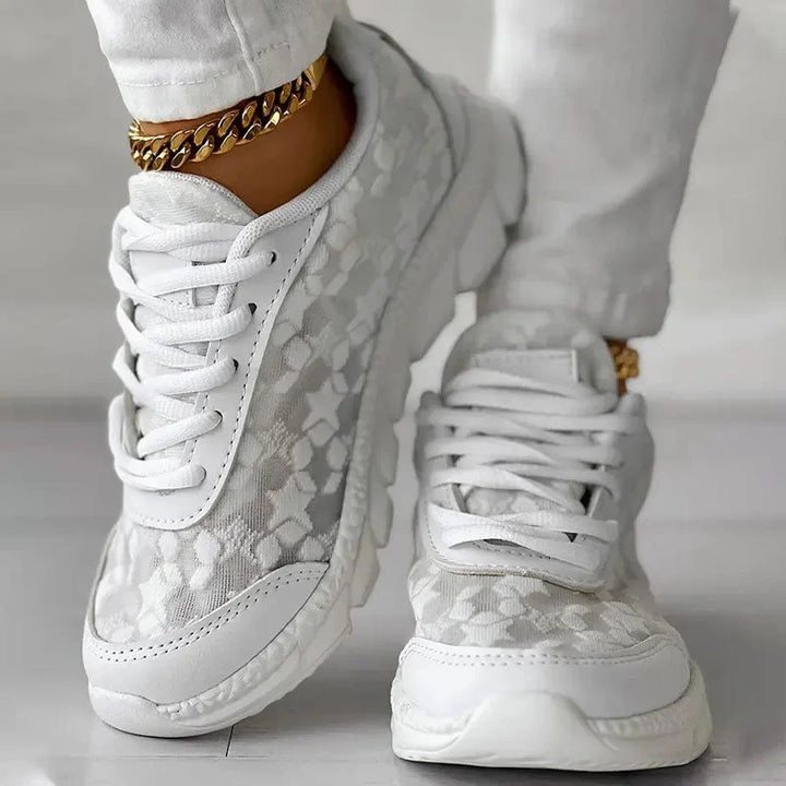 Ana | Womens Casual Sneakers With Floral Detail Cushioned Sole