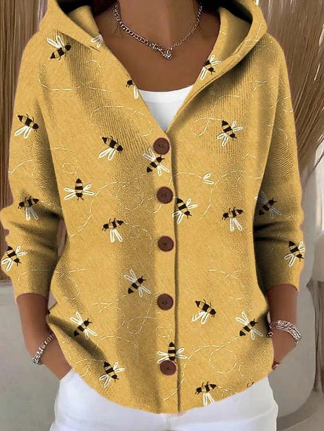 Remington | Women's Hooded Plaid Knit Button Cardigan