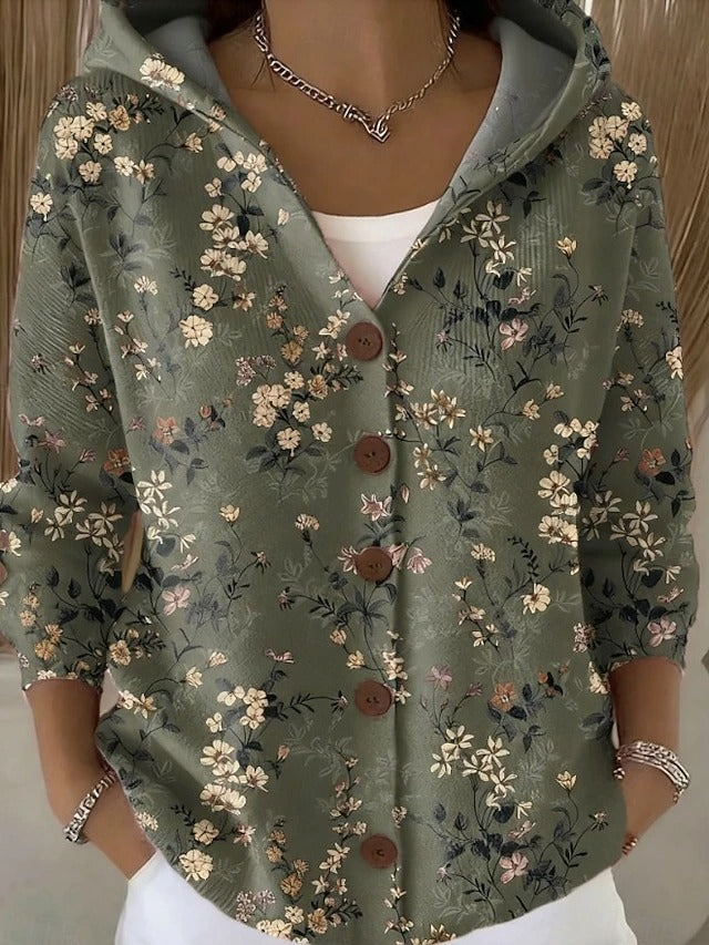 Remington | Women's Hooded Plaid Knit Button Cardigan