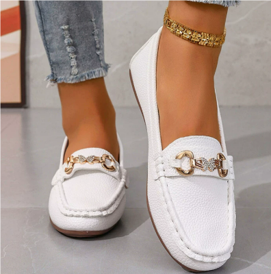 Alisa | Womens Casual Comfort Loafers With Chain Hardware