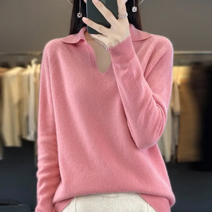 Milani | Women's V-Neck Long Sleeve Knit Sweater