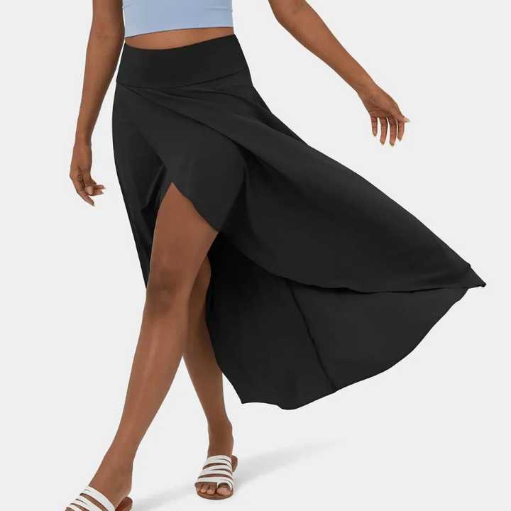 Isra | Women's Stretch High-Waist Asymmetric Hem Skirt Carol & Margaret Wilmington
