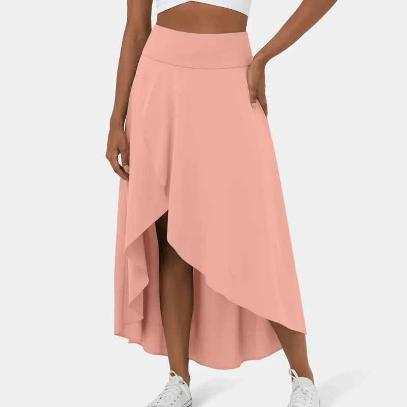 Isra | Women's Stretch High-Waist Asymmetric Hem Skirt Carol & Margaret Wilmington