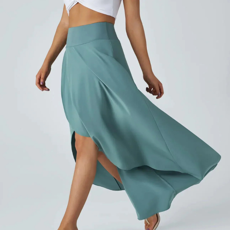 Isra | Women's Stretch High-Waist Asymmetric Hem Skirt Carol & Margaret Wilmington