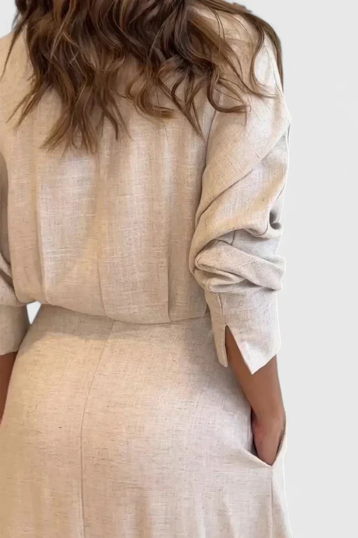 Joelle | Women's Linen Belted Button-Down Maxi Shirt Dress Carol & Margaret Wilmington