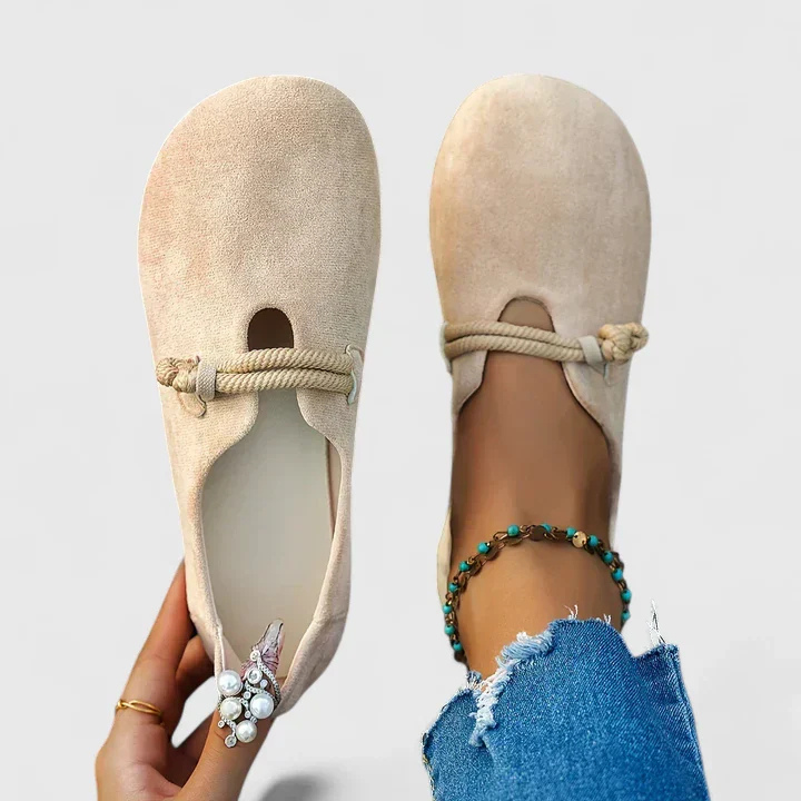 Jolene | Women's Suede Rope-Strap Flat Slip-Ons Carol & Margaret Wilmington