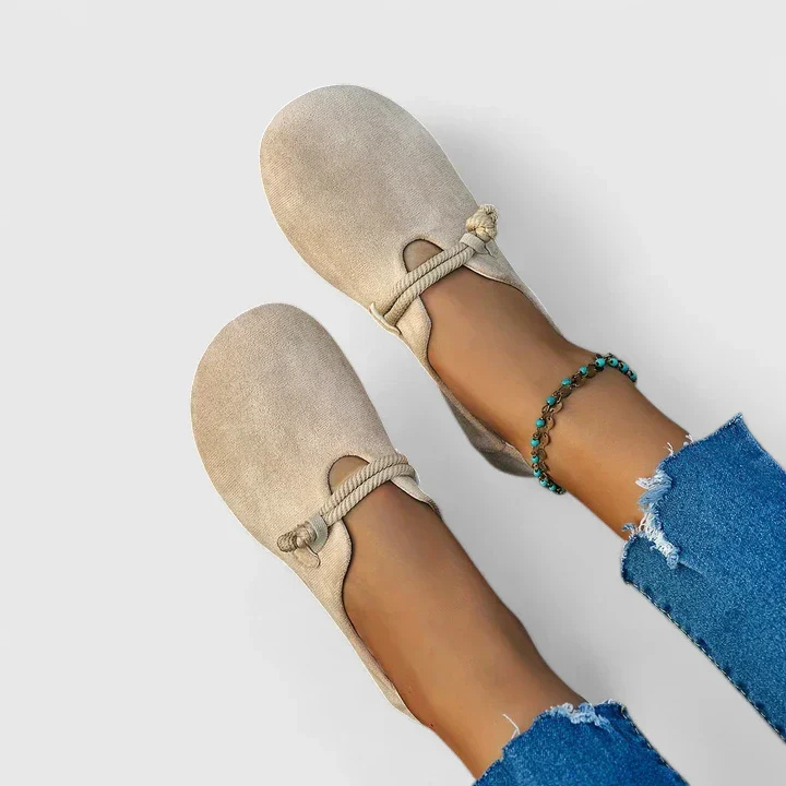 Jolene | Women's Suede Rope-Strap Flat Slip-Ons Carol & Margaret Wilmington