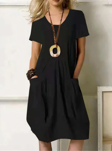 Kaia | Women's Casual Cotton Gathered Pocket Midi Dress Carol & Margaret Wilmington