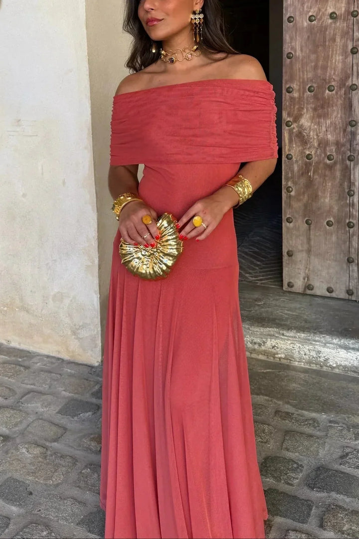 Yaretzi | Womens Draped Off Shoulder Maxi Dress