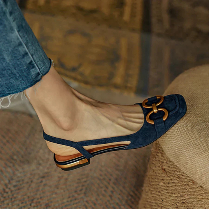 Leah | Women's Suede Horsebit Slingback Low Heels Carol & Margaret Wilmington