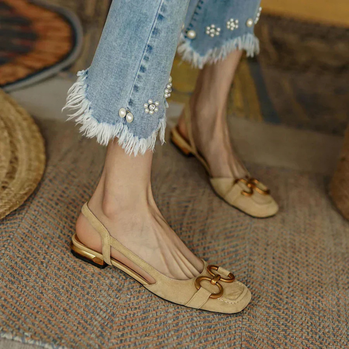Leah | Women's Suede Horsebit Slingback Low Heels Carol & Margaret Wilmington