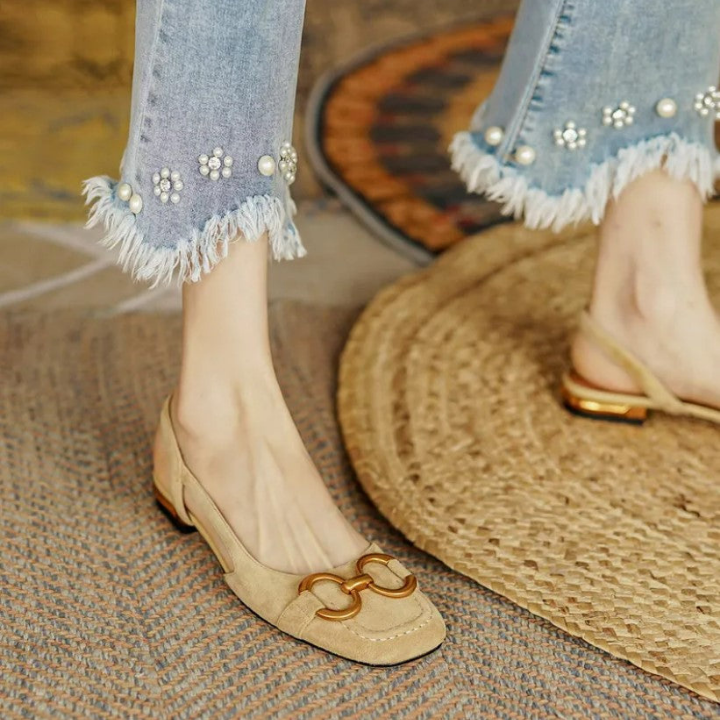 Leah | Women's Suede Horsebit Slingback Low Heels Carol & Margaret Wilmington