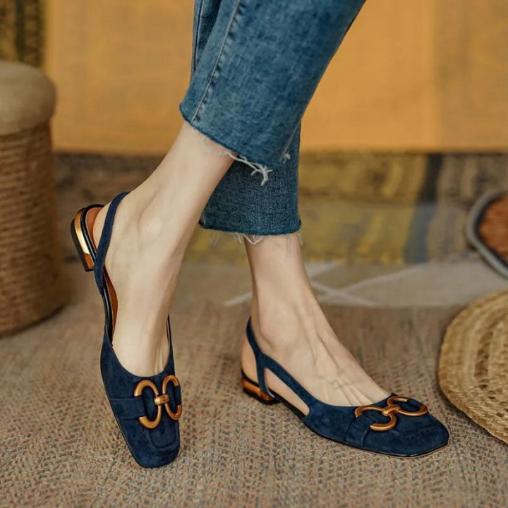 Leah | Women's Suede Horsebit Slingback Low Heels Carol & Margaret Wilmington