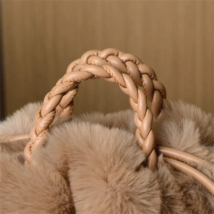 Lulu | Women's Faux Fur Braided Leather Handle Crossbody Bag Carol & Margaret Wilmington