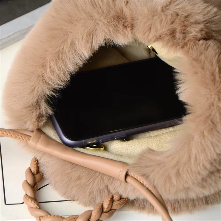 Lulu | Women's Faux Fur Braided Leather Handle Crossbody Bag Carol & Margaret Wilmington