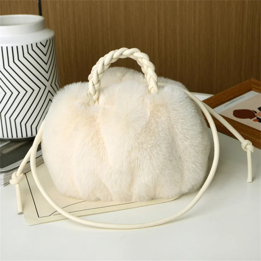 Lulu | Women's Faux Fur Braided Leather Handle Crossbody Bag Carol & Margaret Wilmington