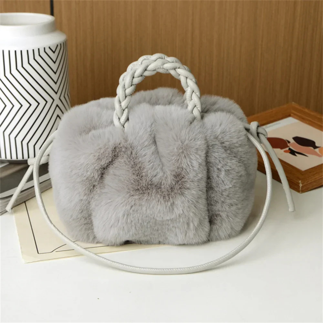 Lulu | Women's Faux Fur Braided Leather Handle Crossbody Bag Carol & Margaret Wilmington