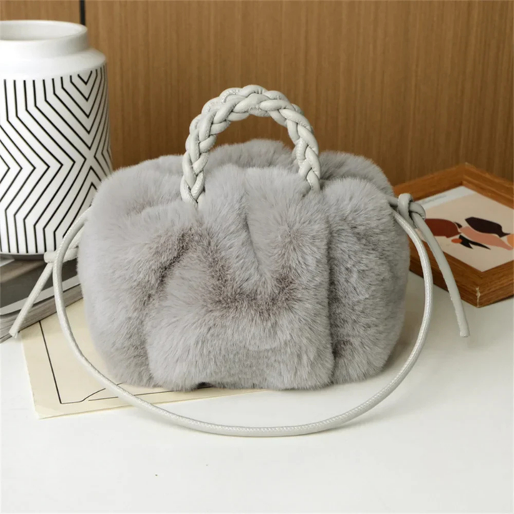 Lulu | Women's Faux Fur Braided Leather Handle Crossbody Bag Carol & Margaret Wilmington