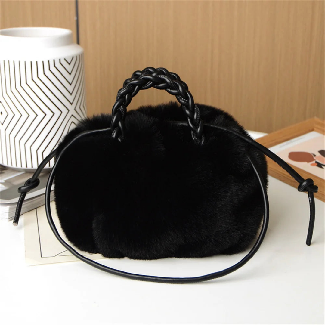 Lulu | Women's Faux Fur Braided Leather Handle Crossbody Bag Carol & Margaret Wilmington