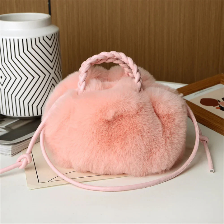 Lulu | Women's Faux Fur Braided Leather Handle Crossbody Bag Carol & Margaret Wilmington