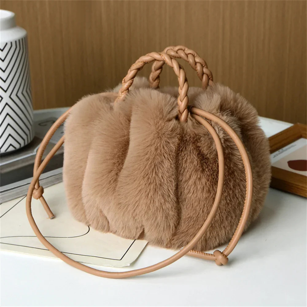 Lulu | Women's Faux Fur Braided Leather Handle Crossbody Bag Carol & Margaret Wilmington