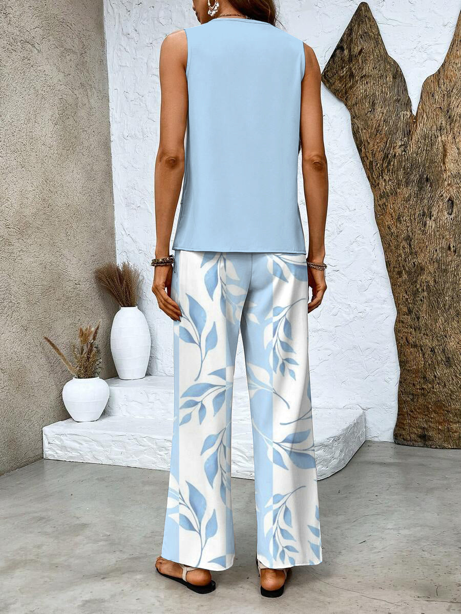 Luma | Women's Lightweight Layered Top Wide-Leg Two-Piece Set Carol & Margaret Wilmington