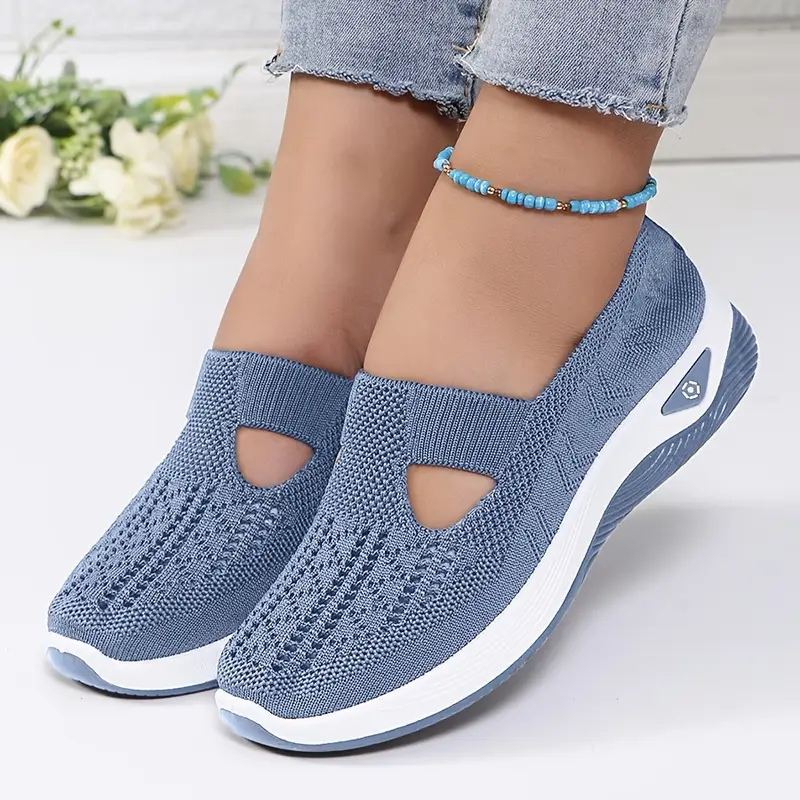 Lyra | Women's Breathable Knit Cutout Slip-On Wedge Sneakers Carol & Margaret Wilmington